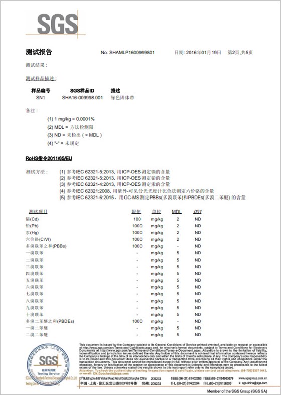 PET塑钢带打包带SGS报告