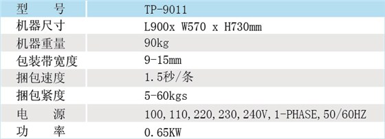 普通型半自动打包机TP-9011参数